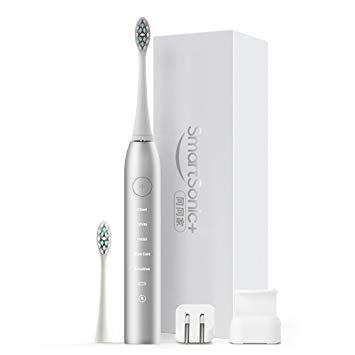 Electric Toothbrush,Rechargeable Waterproof Electronic Sonic Toothbrush 15 Brushing Modes with 2 Brush Heads,...
