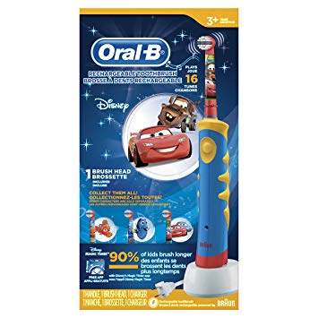 Oral-B Kid's Rechargeable Electric Toothbrush featuring Disney Character,For Children 3+ Years, Character...