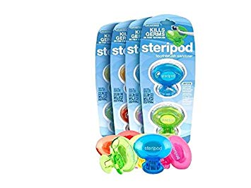 Steripod Toothbrush Sanitizer, Assorted Colors 4 pack