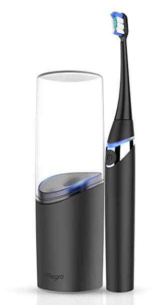 Allegro Self-Sterilizing Sonic Electric Toothbrush with Portable Travel UV Sanitizer&Drying Cup Kit, Space Black,...