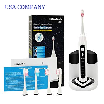 Electric Toothbrush Rechargeable for Kids and Adults with UV Sanitizer 5 Deep Cleaning Modes 4 Brush...