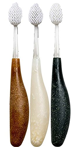 Radius Source Recycled Handle Toothbrush, Soft, Assorted Colors (3 count)