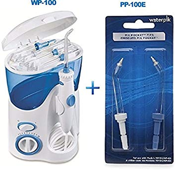 Waterpik Ultra Dental Water Flosser WP-100 with 6 Unique Tip & 10 Pressure Settings Plus Bonus Pack of 2...