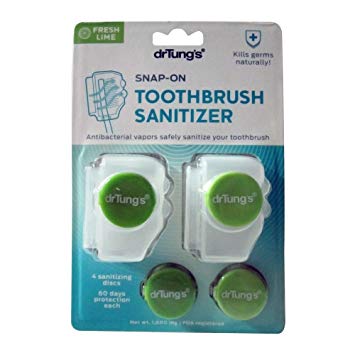 Dr. Tung's Snap-On Toothbrush Sanitizer 2 ea (Pack of 6)Assorted colors