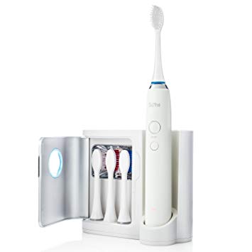 Sterline Sonic Electric Rechargeable Toothbrush w/UV Sanitizer and 12 Replacement Heads, 4 Brushing...
