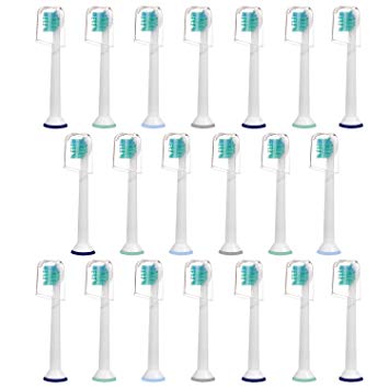 20 pcs (5x4) E-Cron Toothbrush heads,With Hygienic Travel Caps. Compatible Replacement Heads with Philips...