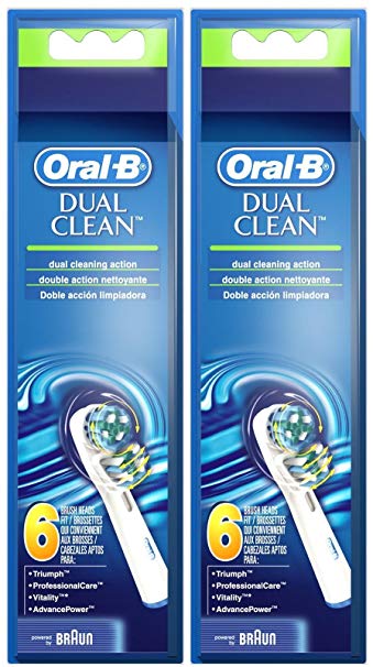 Oral B Dual Clean Electric Toothbrush Replacement Brush Heads - 6 ct - 2 pk