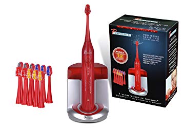Pursonic s450 deluxe toothbush with UV sanitizer and 12 Brush heads,Red