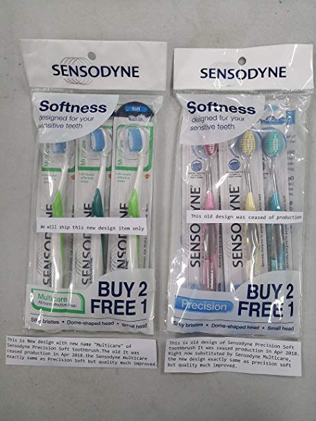 Sensodyne Precision SOFT ToothBrush Multicare (3 pieces) Improved quality,Genuine Original Product
