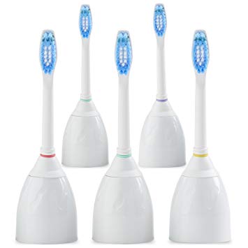 Smile 360 Sonic Replacement Brush Heads, 5 Count - Compatible with Philips Sonicare Power Toothbrushes
