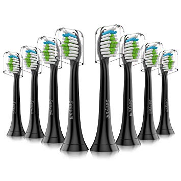 Diamond Clean Replacement Toothbrush Heads Black with Cap, Brush Heads Fit Perfectly for Philips...