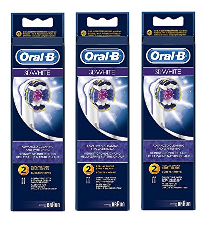 OralB 3D White, Advanced Cleaning and Whitening, Replacement Brush Heads, 2 Count w/ Free...