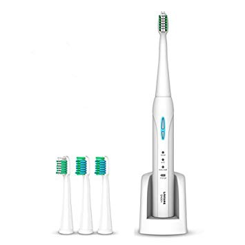 Lansuang Rechargeable Sonic Electric Toothbrush For Adults Travel Portable Replacement Heads 3 Brushing...