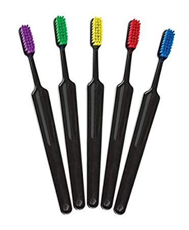 Tess Oral Health 3833C Midnight Series compact-head, black-handled toothbrush (1 dozen)