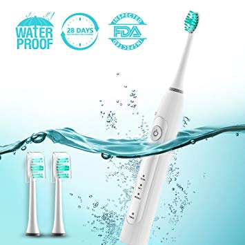 Electric Toothbrush Waterproof Super Clean Gum Health as Dentist Recommended Rechargeable Sonic...