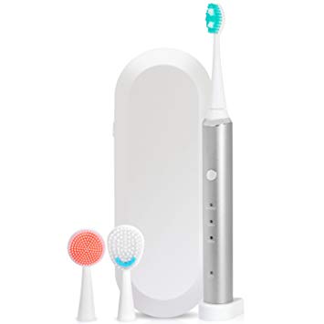 7TECH Sonic Electric Toothbrush, 3 in 1 Rechargeable Toothbrush for Complete Oral Care, with Charging...