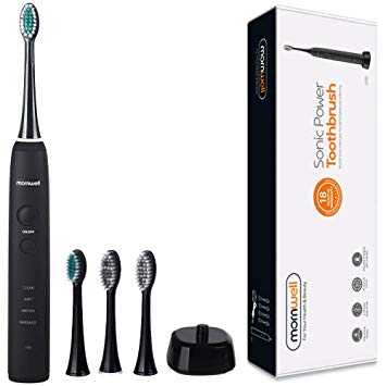 Mornwell D01B Rechargeable Electric Toothbrush with 2 Mins Timer, 4 Brushing Modes for Sensitive Teeth...