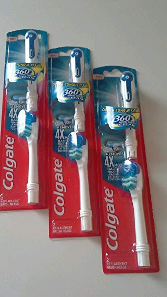 Colgate 360 Degree Whole Mouth Clean Full Head Soft Toothbrush Refill-2 ct (3 Pack)