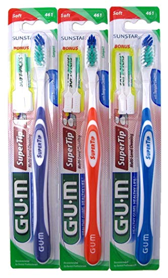 Gum Toothbrush Super Tip Soft Compact (6 Pieces)