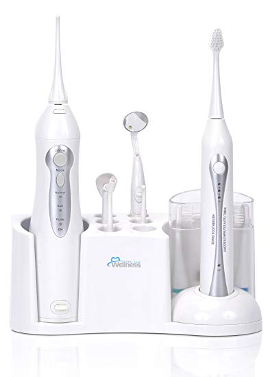 Wellness Oral Care Home Dental Center with Rechargeable Ultra Sonic Toothbrush, Irrigator Water...