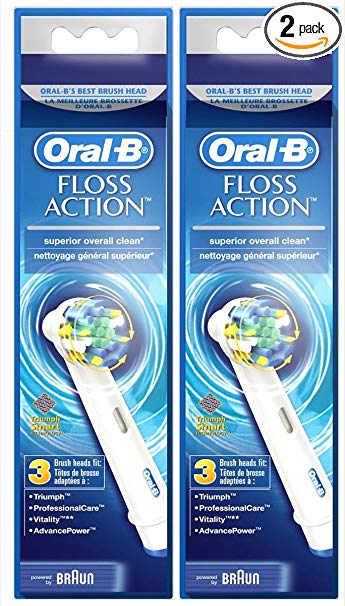 Oral B FlossAction Electric Toothbrush Replacement Brush Heads - 3 ct - 2 pk