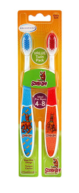 BrushPoint Scooby Doo Manual Toothbrush Twin Pack, 2 Count
