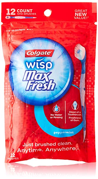 Colgate Wisp Portable Mini-brush, Max Fresh, Peppermint 12 Count (4 Pack)