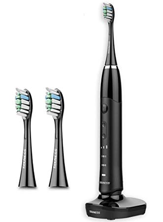 Electric Toothbrush, Gustala Wireless Rechargeable Electric Toothbrushes with 2 Replacement Heads, IPX7...