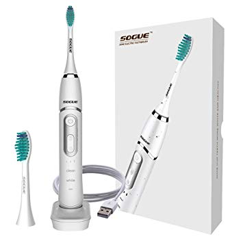 SOGUE Electric Toothbrush,Wireless inductive charging Sonic Toothbrush,30 Days Use With Smart Dual Clean...