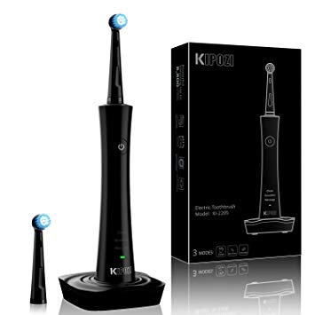 KIPOZI Rotary Electric Toothbrushes for Adults, Rechargeable Power Toothbrush with 2 Replacement heads, 3...