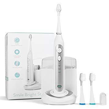 Smile Bright Store Elite Sonic Toothbrush with UV Sanitizing Charging Base, Silver