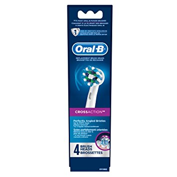 Oral-B Cross Action Electric Toothbrush Replacement Brush Heads Refill, 4 Count Packaging may Vary
